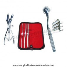 Hegar uterine dilator 3 pieces set,3-4, 7-8, 9-10, wartenberg pinwheel, mathieu speculum, collin 3pcs